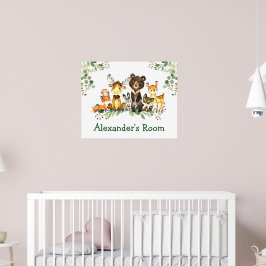 Vattenfärgsskogsdjur Poster