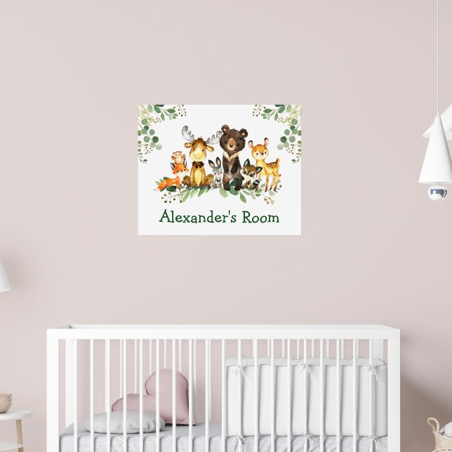 Vattenfärgsskogsdjur Poster (Barnkammare 2)