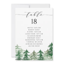 Vattenfärgsskogsträtt Bröllop Bord