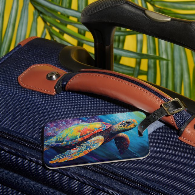 Vattenfärgssköldpadda Bagagebricka (Framsida Insitu 3)