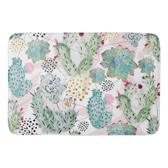 vattenfärgssköldpadda och trianglar mönster badrumsmatta (Framsidan)