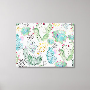 vattenfärgssköldpadda och trianglar mönster canvastryck