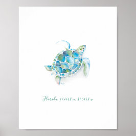 Vattenfärgssköldpadda Poster
