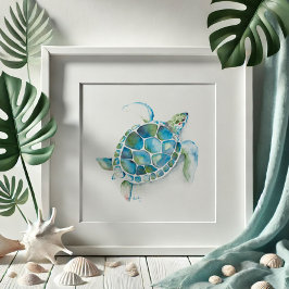 Vattenfärgssköldpadda Poster