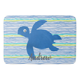 Vattenfärgssköldpadda Shibori Stripe Badrumsmatta