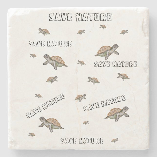 Vattenfärgssköldpadda Spara Natature Stenunderlägg (Framsidan)