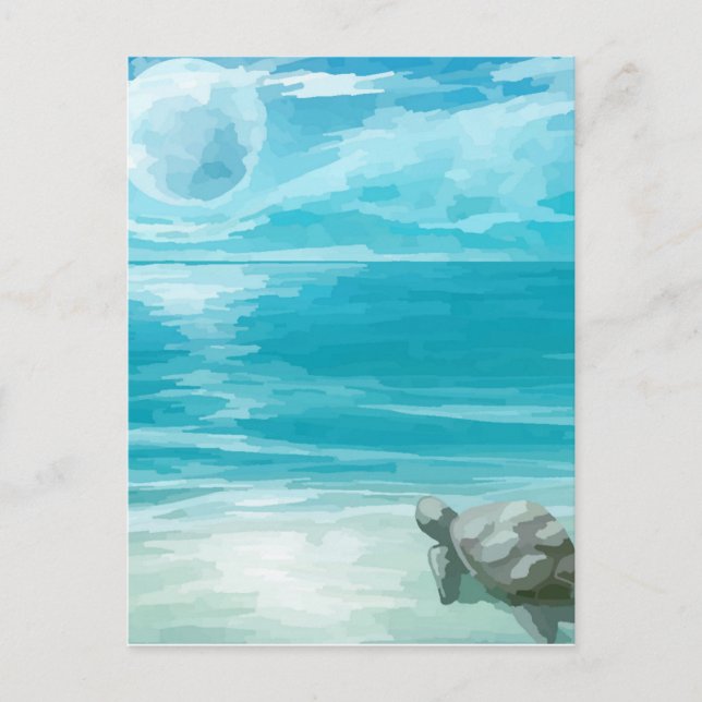 Vattenfärgssköldpaddsbruk Vykort (Framsida)