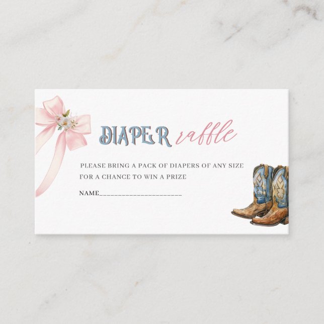 Vattenfärgsskor eller Bows babyduschblöjor Tilläggskort (Framsida)