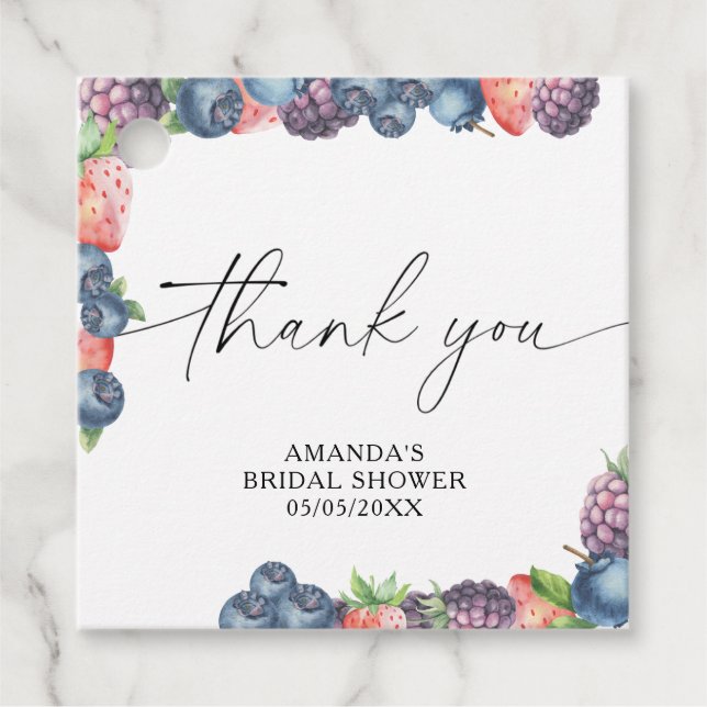 Vattenfärgsskörsbär - sött bärtexter gåvor etiketter (Framsida)