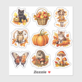 Vattenfärgsskrapbok för journal hösten klistermärken