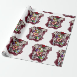 Vattenfärgsskydd Blommigt Ribcage Presentpapper