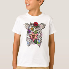 Vattenfärgsskydd Blommigt Ribcage T Shirt