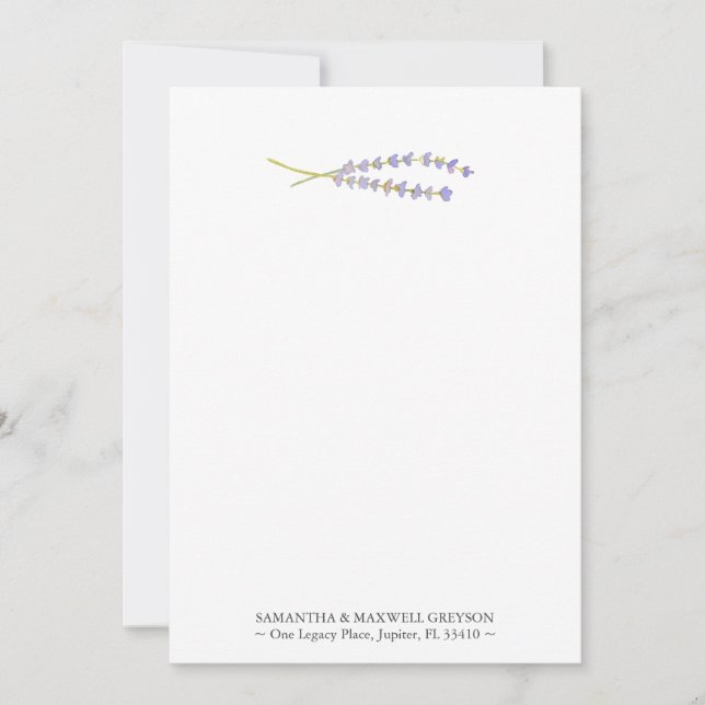 Vattenfärgsskydd för lavender Personlig Notecards Anteckningskort (Framsida)