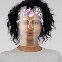 Vattenfärgsskydd Rosa Blommigt Flower Krona Ansikt