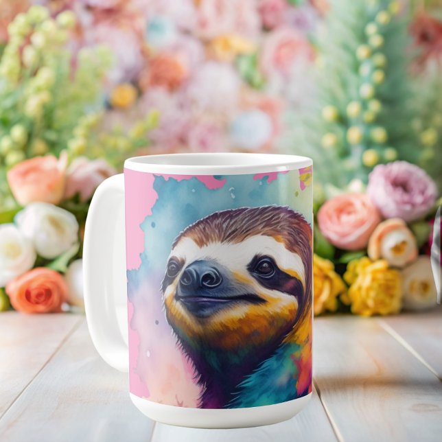 Vattenfärgssluttning rosa kaffemugg (Skapare uppladdad)