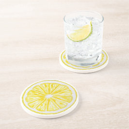 Vattenfärgssmönster med citronskivor underlägg