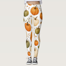 Vattenfärgssmörpumpamuster Höstpumpor Leggings