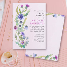 Vattenfärgssnäckor Vår rosa Baby Shower