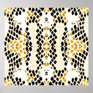 VattenfärgsSnakeskin: Grunge Exotic Mönster Poster