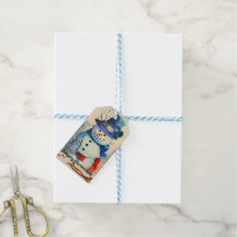 Vattenfärgssnömannen presenttagg