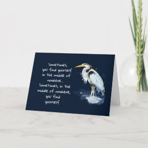 Vattenfärgssoffert för Underbar blå Heron-inspirat Helgkort