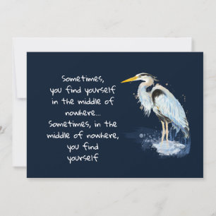 Vattenfärgssoffert för Underbar blå Heron-inspirat Julkort