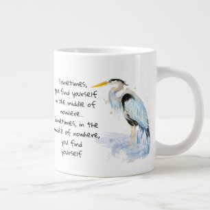 Vattenfärgssoffert för Underbar blå Heron-inspirat Jumbo Mugg