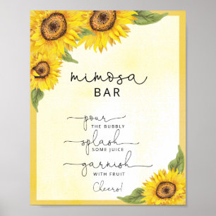 Vattenfärgssolros mimosa pub-tecken poster