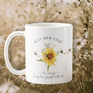 Vattenfärgssolrosbeslag med bästa Mamma någonsin Kaffemugg