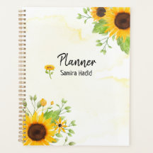Vattenfärgssolrosblomma Spiral Planner