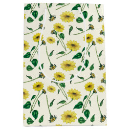 Vattenfärgssolrosor Mönster Gift Bag