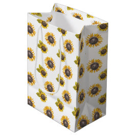 Vattenfärgssolrosor Mönster Gift-flagga
