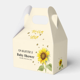Vattenfärgssolsikte med fjärilar Baby Shower Presentaskar