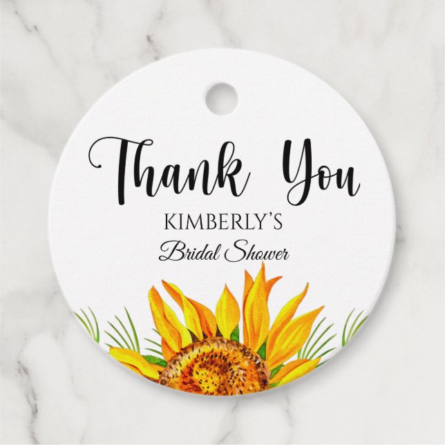 Vattenfärgssolsnickbröllopsdusch presentkort gåvor etiketter (Framsida)