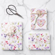 Vattenfärgssötsaker, ärter, söt blommigt