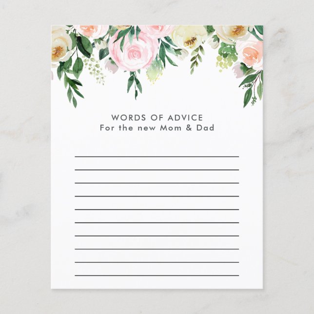 Vattenfärgsspel för babydusch, blommigt (Framsida)