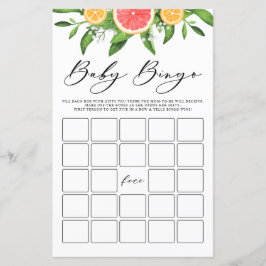 Vattenfärgsspel Grapefruit Baby Bingo Baby Shower