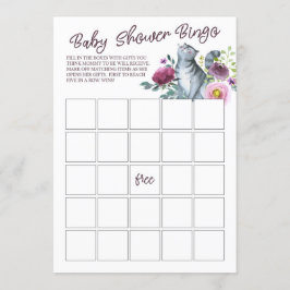 Vattenfärgsspel i Kattunge Babysknappen Bingo Inbjudningar