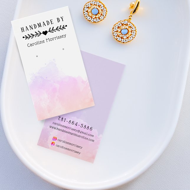 Vattenfärgssplatsch Örhänge Visningskort Visitkort (Watercolor Splash Earring Display Card)