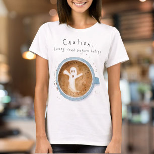 Vattenfärgsspöke Varning: Spökar innan kaffe T Shirt