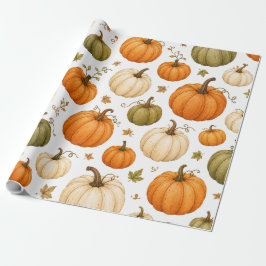 Vattenfärgssquash-mönster Höst-squashar Presentpapper