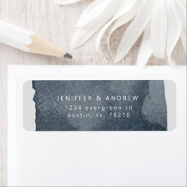 Vattenfärgsstålets blå tvätta returadressetikett returadress etikett