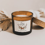 vattenfärgsstämpel blommigt god jul rektangulärt klistermärke<br><div class="desc">God jul-design,  rustik stag-blommigt manusar modern vacker partyklistermärke. En del av en naturlig insamling av terracotta,  svart och sage grönt elegant.</div>