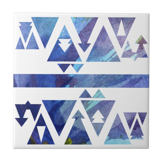 Vattenfärgsstencil Kakelplatta (Framsidan)