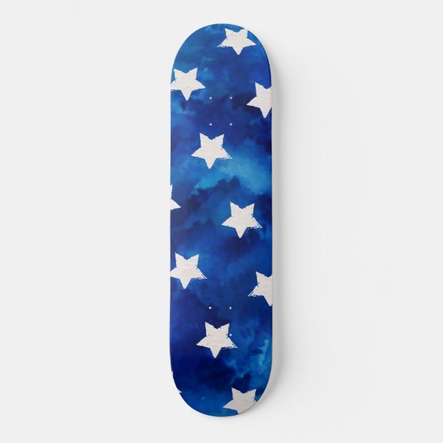 Vattenfärgsstjärnor Mönster Modern Mini Skateboard Bräda 18,5 Cm (Framsida)
