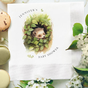 Vattenfärgsstöldande Hedgehog Baby Shower Pappersservett