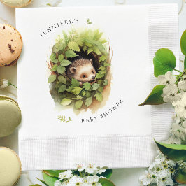 Vattenfärgsstöldande Hedgehog Baby Shower Pappersservett