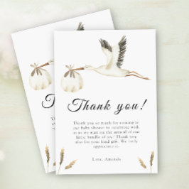 Vattenfärgsstork, babydusch Tack för ditt kort