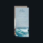 Vattenfärgsstrand Ocean Vågar Monogram Bröllop Meny<br><div class="desc">En vacker strandstrand, vinkar, temade bröllop med minimalistiska accenter och monogram. Den här designen är perfekt för alla Vår, sommar, höst och vinterbröllop. En vattenfärgsdesign för elegant vid havs i ett tema för contemporary. En klossmeny för badbröllop med modern inslag. Det finns också möjlighet att matcha bröllopsinbjudningar och andra artiklar...</div>