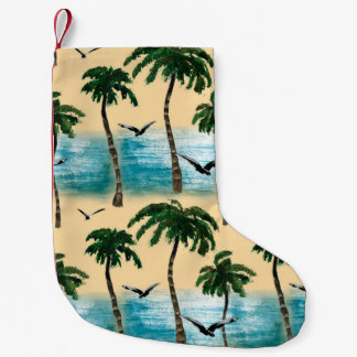 Vattenfärgsstrand, sömlös struktur. Handflatan, fi Liten Julstrumpa